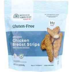Higher Harvest by H-E-B Gluten Free Breaded Chicken Breast Strips - 14g Protein