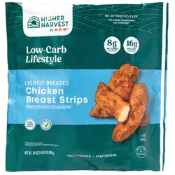 Higher Harvest by H-E-B Lightly Breaded Chicken Breast Strips - 16g Protein