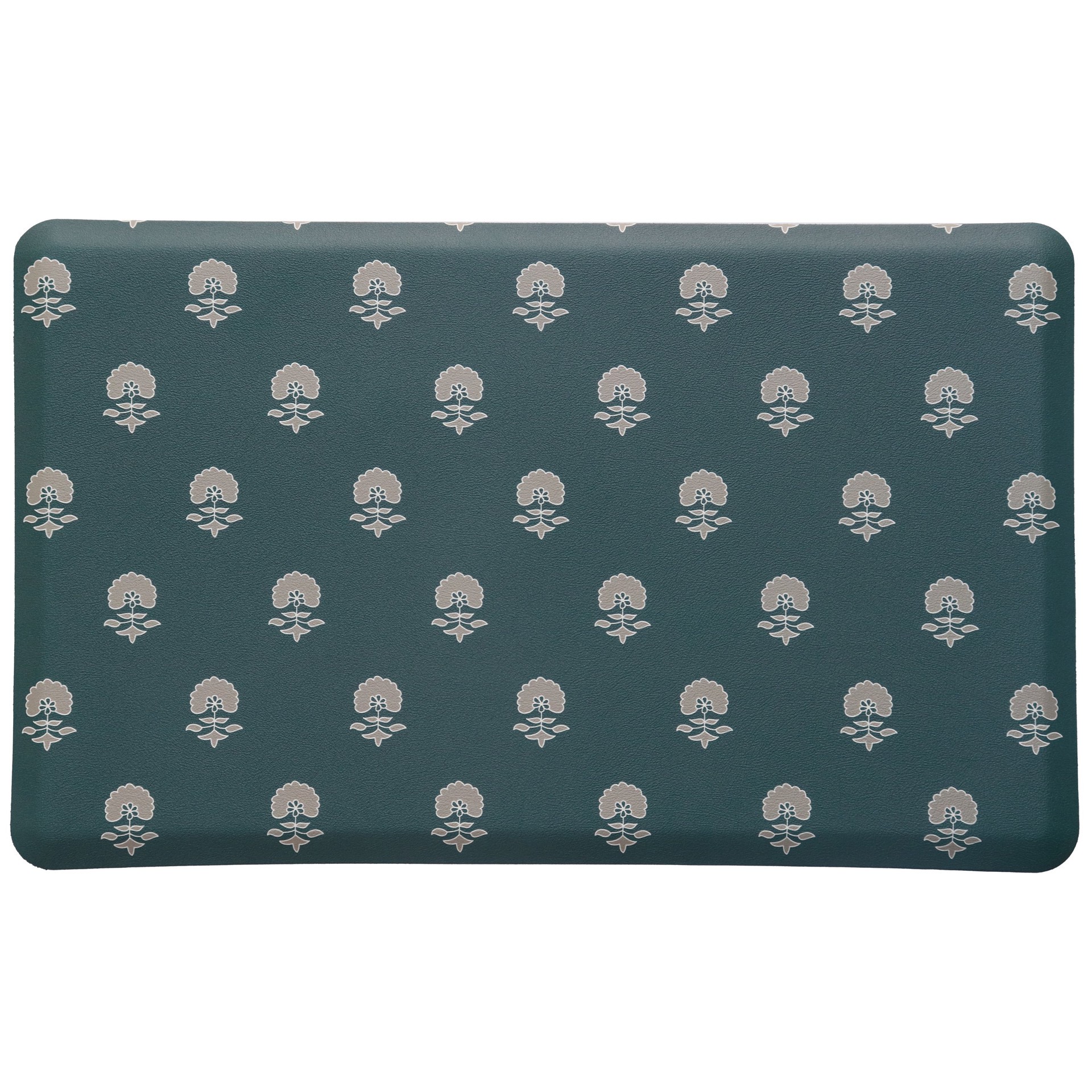 slide 1 of 1, Haven + Key Anti Fatigue Kitchen Floor Mat - Green Floral, 20 in x 32 in