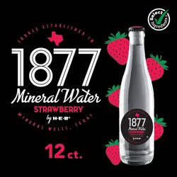 H-E-B 1877 Strawberry Mineral Water 12 pk Bottles