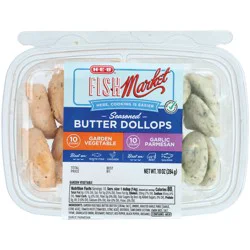 H-E-B Fish Market Duo Seasoned Butter Dollops - Garden Vegetable & Garlic Parmesan