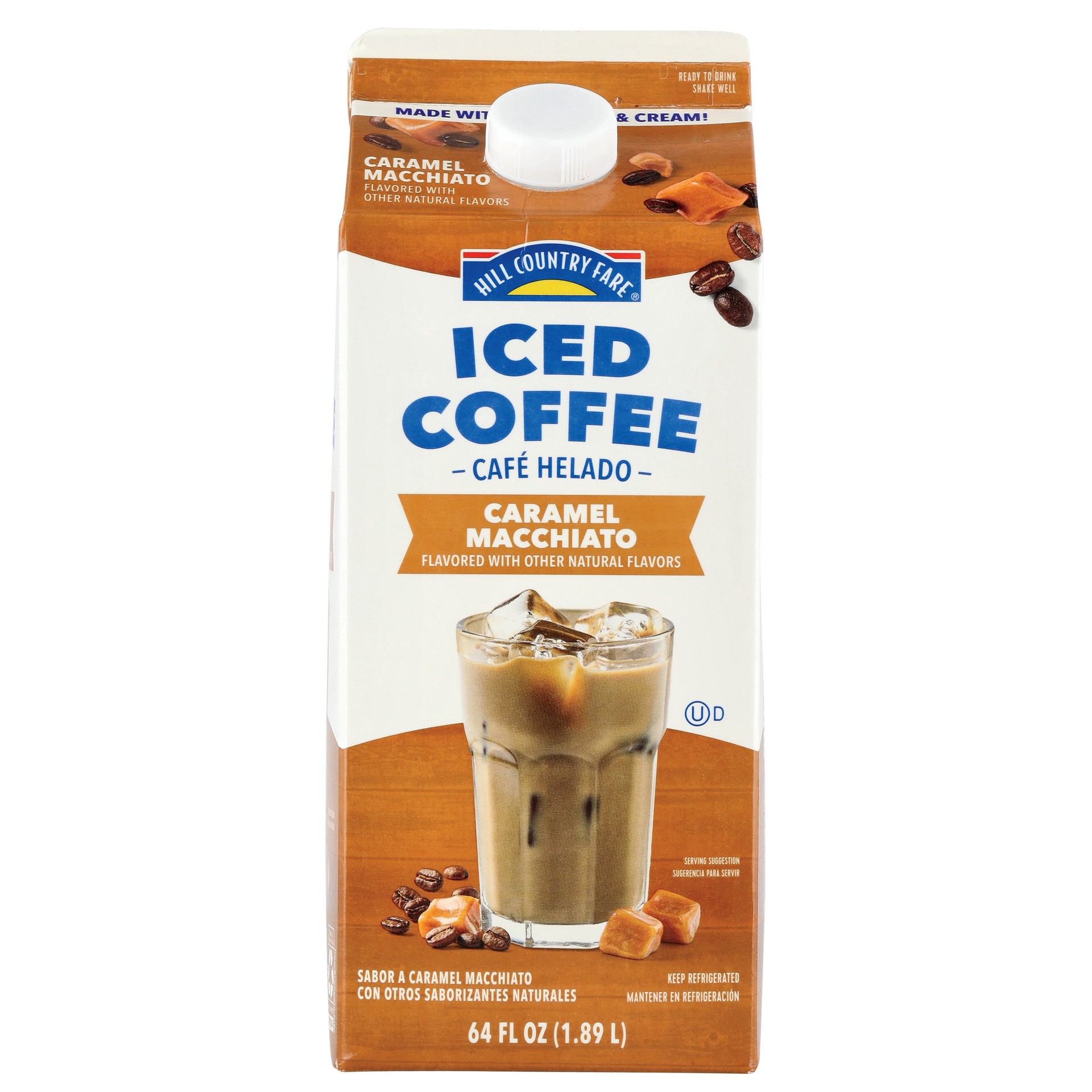 slide 1 of 1, Hill Country Fare Caramel Macchiato Iced Coffee, 64 oz