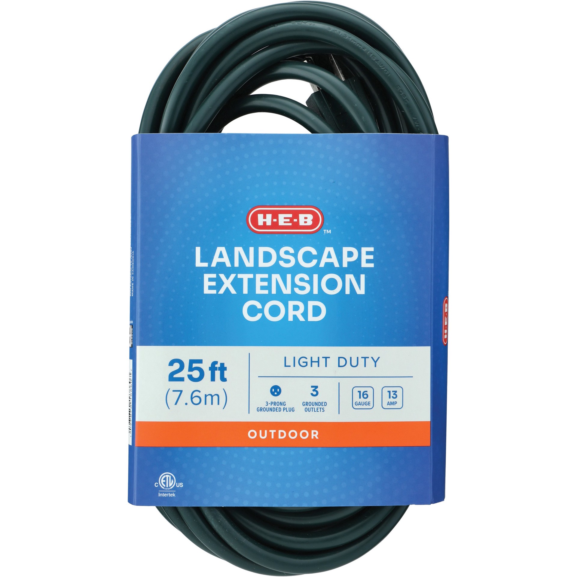 slide 1 of 1, H-E-B Multi-Outlet Landscape Extension Cord - Green, 25 ft