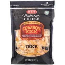 H-E-B Natural Shredded Cheese, Thick Cut - Cowboy Kick