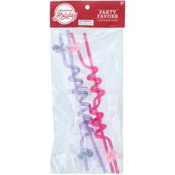 Destination Holiday Glitter Heart Straws