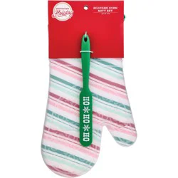 Destination Holiday Stripe Silicone Oven Mitt Set