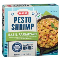 H-E-B Sauced Pesto Shrimp - Basil Parmesan