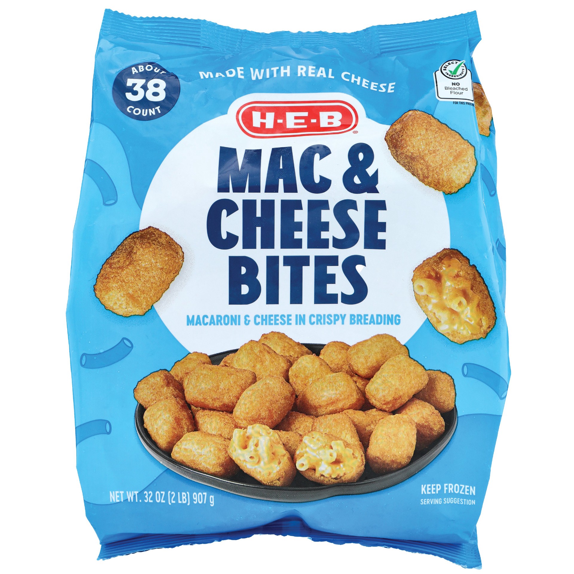 slide 1 of 1, H-E-B Breaded Mac & Cheese Bites, 32 oz