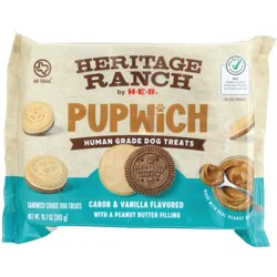 Heritage Ranch by H-E-B Pupwich Human Grade Dog Treats - Carob, Vanilla & Peanut Butter