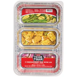 H-E-B Texas Tough Aluminum Pan Three Compartment with Lid