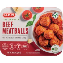 H-E-B Fully Cooked Italian Style Beef Meatballs in Marinara