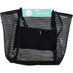 Destination Holiday Mesh Beach Bag - Black