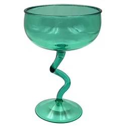 Destination Holiday Wavy Coupe Glass - Teal