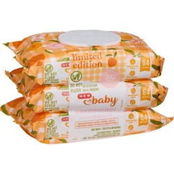 H-E-B Baby Wipes - Peach Perfect, 3 pk