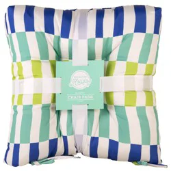 Destination Holiday Blue Blocks 2 pk Outdoor Chair Pads