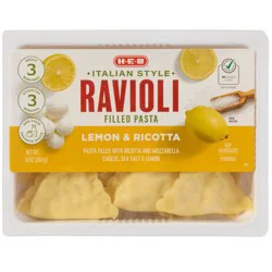 H-E-B Italian-Style Ravioli Filled Pasta - Lemon & Ricotta