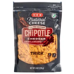 H-E-B Chipotle Cheddar Sliced Cheese, Thick Cut