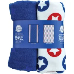 Destination Holiday Patriotic Microfiber Beach Towels, 2 pk