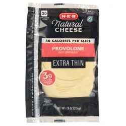 H-E-B Provolone Sliced Cheese, Extra Thin