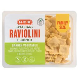 H-E-B Italian Raviolini Filled Pasta Family Size - Garden Vegetable
