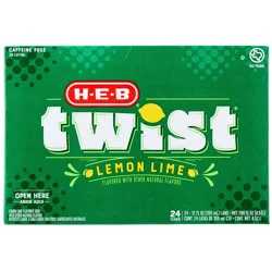 H-E-B Twist Lemon Lime Soda 24 pk Cans