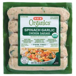 H-E-B Organics Spinach & Garlic Chicken Sausage