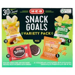 H-E-B Snack Goals Chips Cookies Crackers Variety Pack