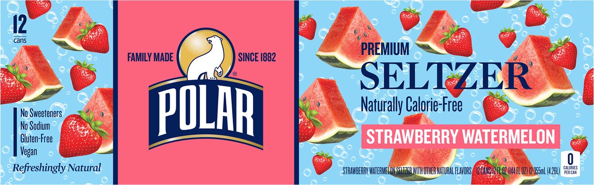 slide 7 of 7, Polar Seltzer - 12pk 12oz - Strawberry Watermelon, 12 ct; 12 fl oz