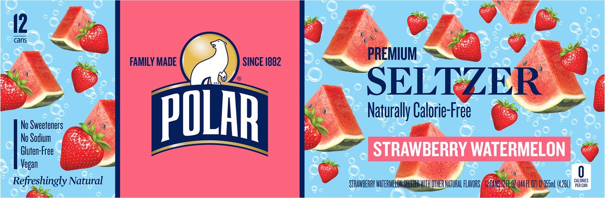 slide 4 of 7, Polar Seltzer - 12pk 12oz - Strawberry Watermelon, 12 ct; 12 fl oz