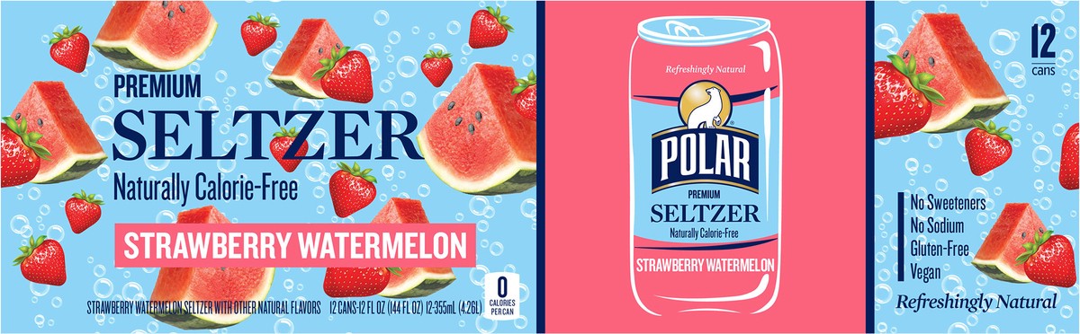 slide 5 of 7, Polar Seltzer - 12pk 12oz - Strawberry Watermelon, 12 ct; 12 fl oz