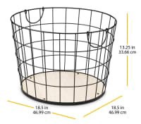 slide 10 of 13, Whitmor Round Wire Hamper with Flexible Handles, 1 ct