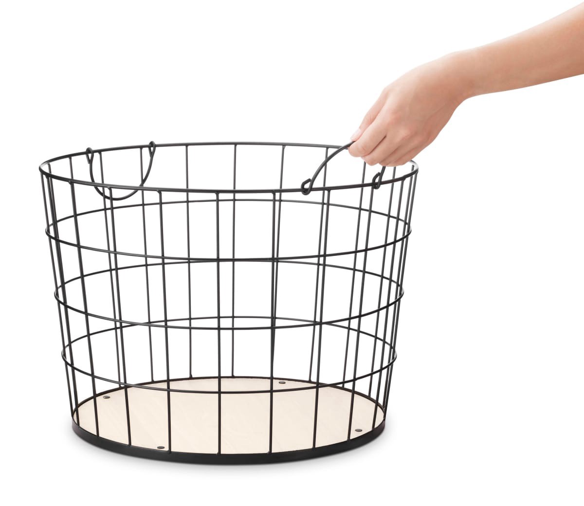slide 5 of 13, Whitmor Round Wire Hamper with Flexible Handles, 1 ct
