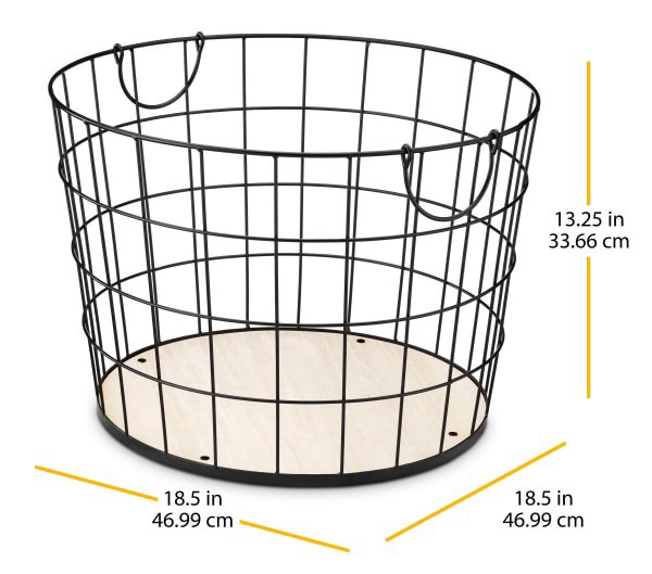 slide 13 of 13, Whitmor Round Wire Hamper with Flexible Handles, 1 ct