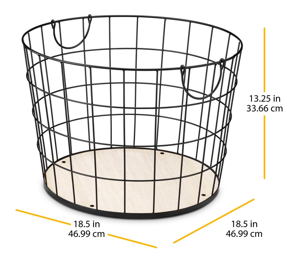 slide 7 of 13, Whitmor Round Wire Hamper with Flexible Handles, 1 ct