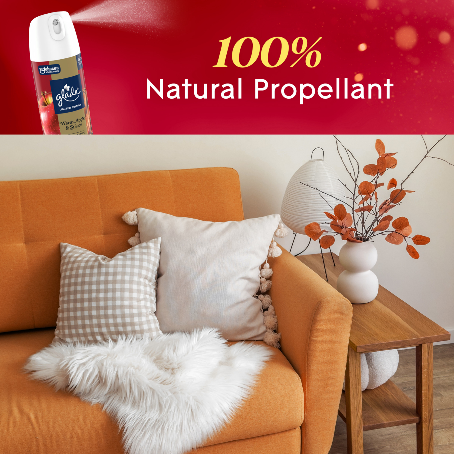 slide 6 of 8, Glade Odor Fighting Soft Mist Air Freshener Room Spray, Warm Apple & Spices, 8.0oz., 1 count, 8 oz