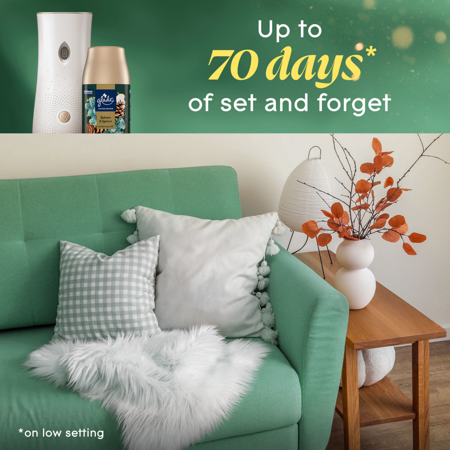 slide 6 of 8, Glade Automatic Spray Air Freshener Refill, Balsam & Spruce, 6.2oz., 6 count, 6.2 oz