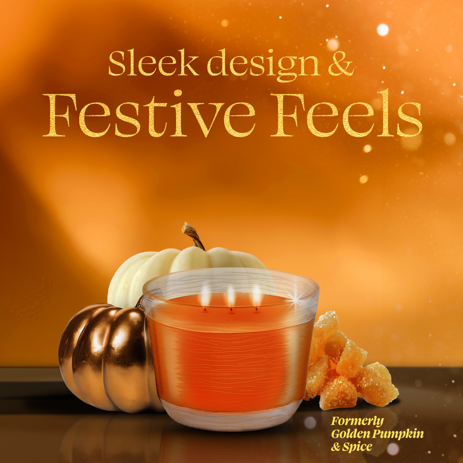 slide 3 of 8, Glade 3-Wick Candle Jar, Pumpkin & Ginger, 6.8oz., 1 count, 1 ct