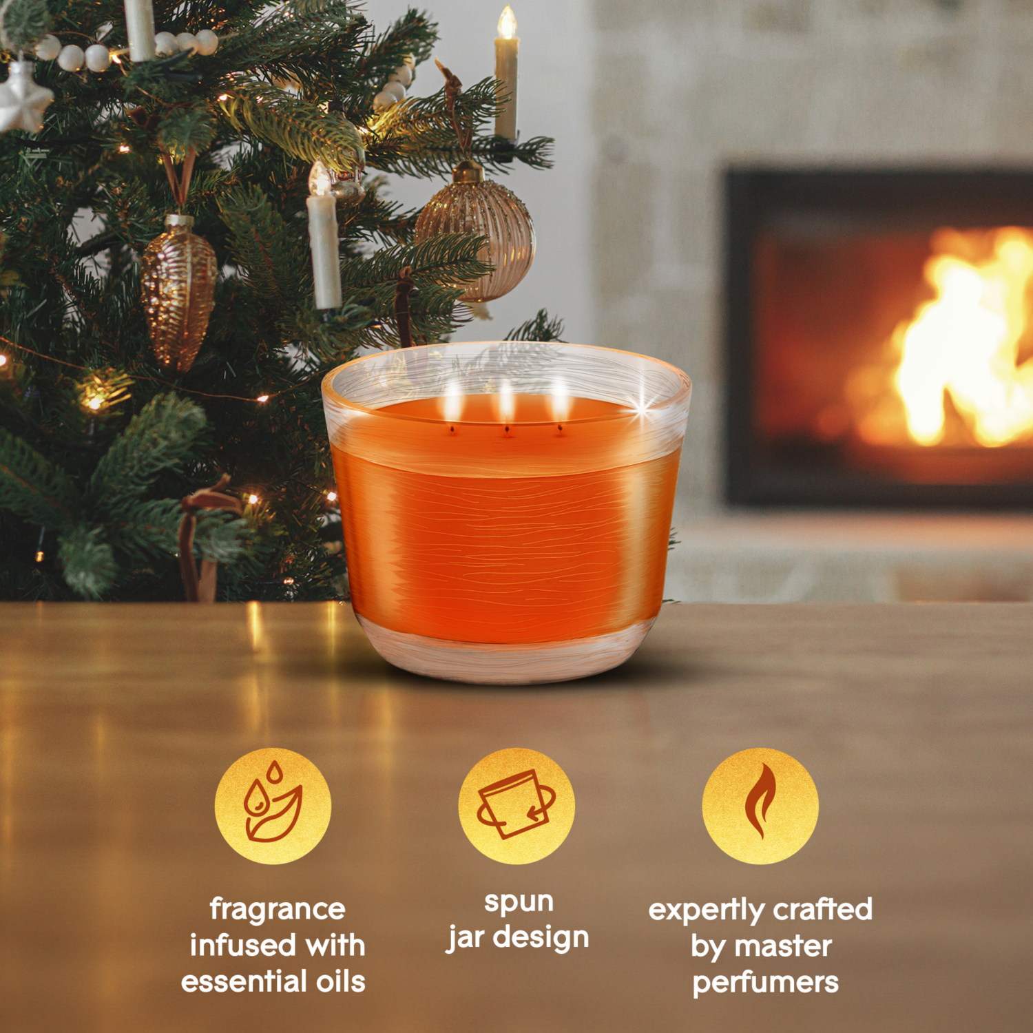 slide 5 of 8, Glade 3-Wick Candle Jar, Pumpkin & Ginger, 6.8oz., 1 count, 1 ct