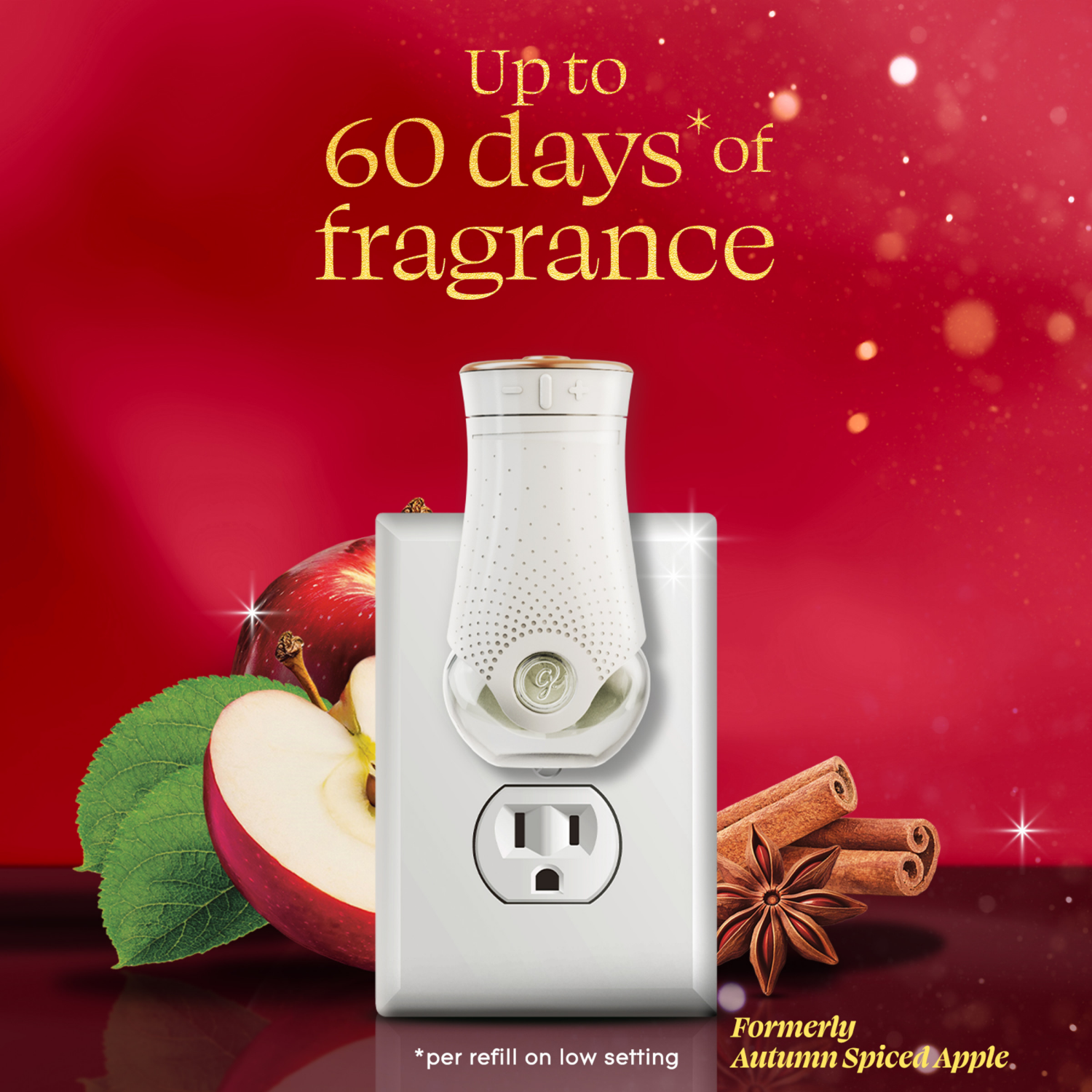 slide 4 of 8, Glade PlugIn Refills Air Freshener, Warm Apple & Spices, 1.34oz., 2 count, 2 ct