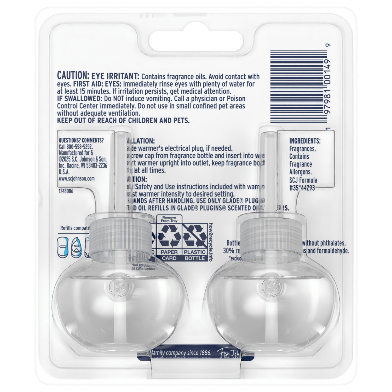 slide 2 of 8, Glade PlugIns Refills Air Freshener, Embers & Sandalwood, 1.34oz., 2 count, 2 ct