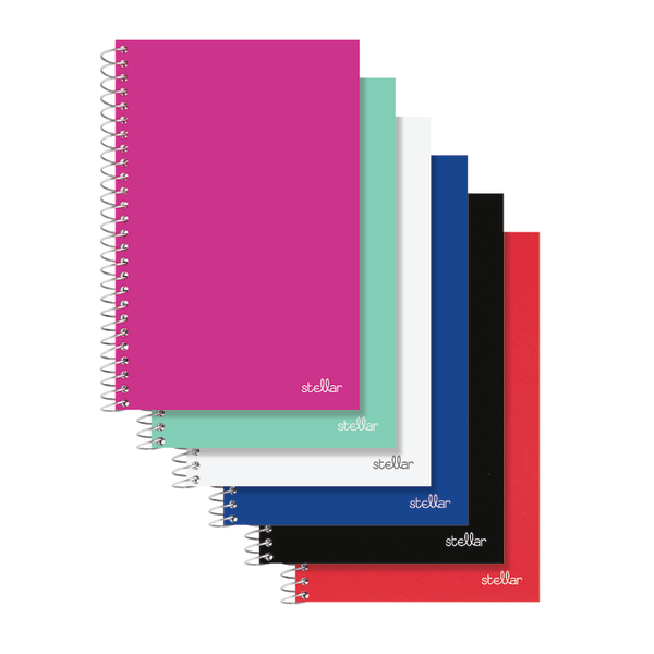 slide 1 of 8, Office Depot Brand Spiral Poly Notebook, 8 1/2'' X 5'', College Ruled, 100 Sheets, Assorted Colors (No Color Choice), 100 ct