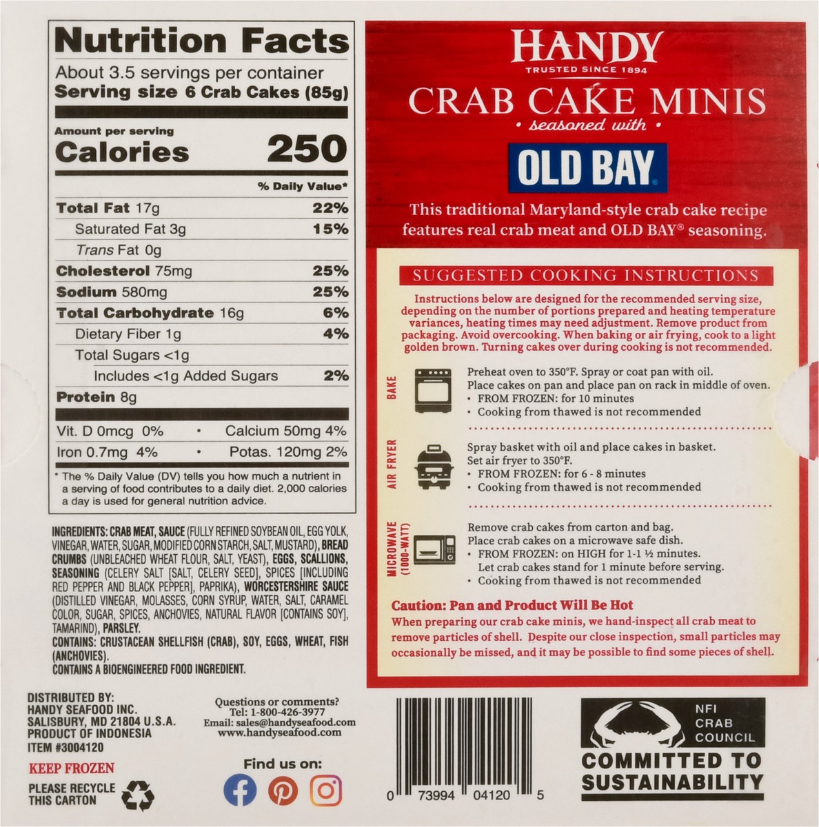 slide 4 of 12, Handy Crab Cake Minis 20 ea, 20 ct