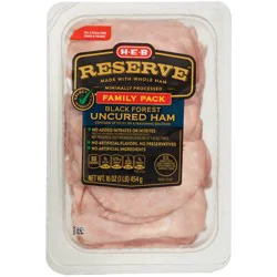 H-E-B Reserve Black Forest Uncured Ham Lunch Meat - Family Pack