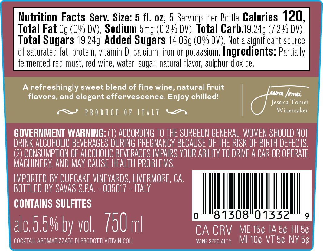 slide 2 of 5, Cupcake Vineyards Sweet Red, Red wine, 750ml, 750 ml