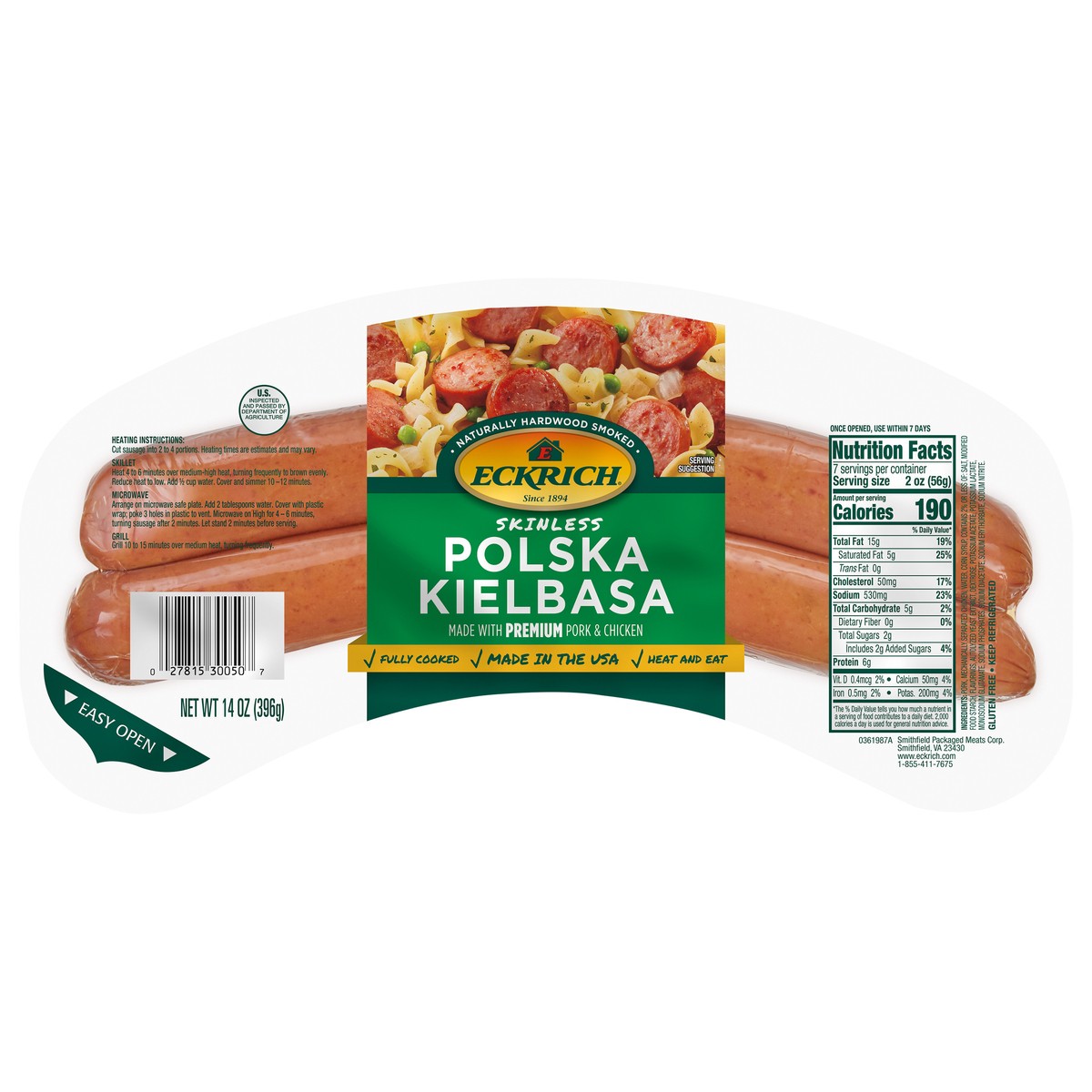 slide 6 of 6, Eckrich Skinless Polska Kielbasa, 14 oz, 14 oz