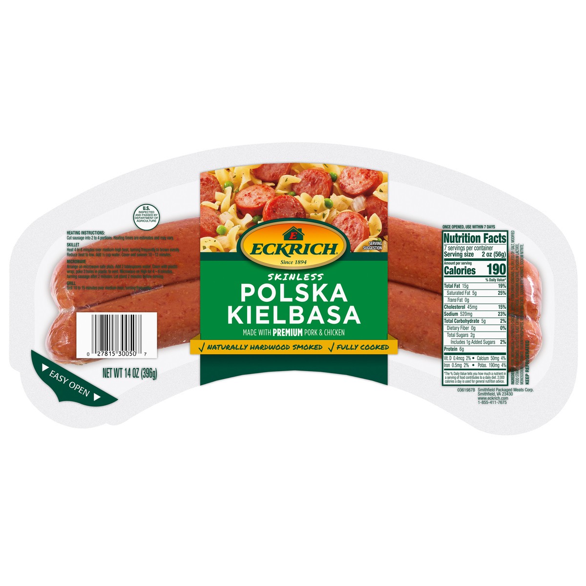 slide 1 of 6, Eckrich Skinless Polska Kielbasa, 14 oz, 14 oz