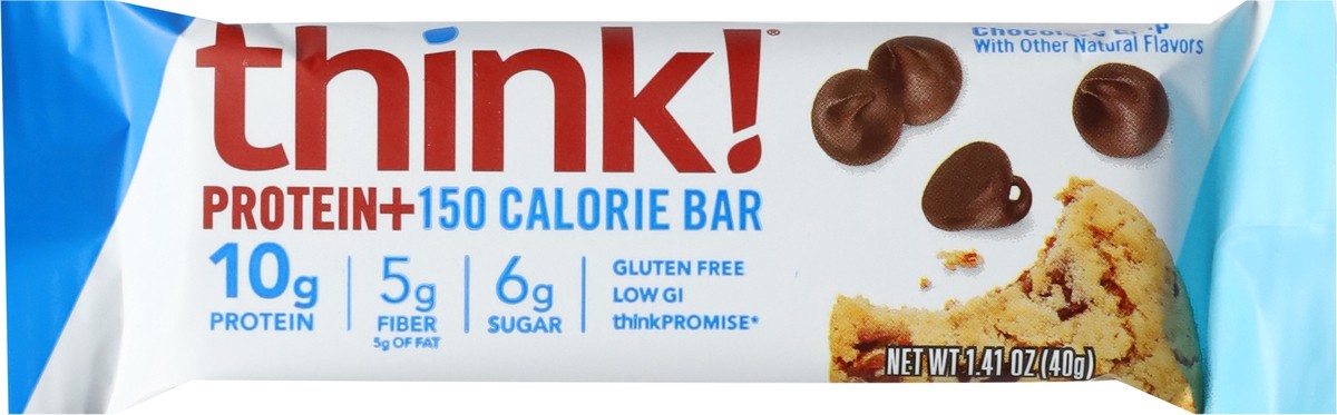 slide 6 of 14, thinkThin Think! Chocolate Chip Protein Bar, 1.41 oz