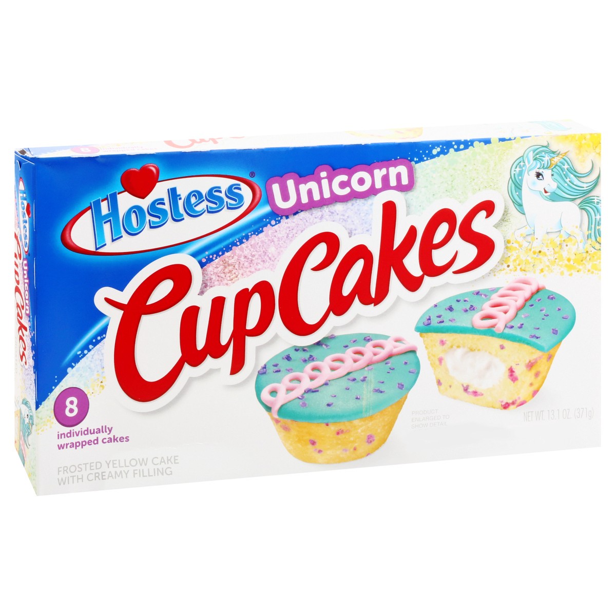 slide 6 of 9, HOSTESS Unicorn Cupcakes, Creamy Filling, 8 Count , 13.1 oz, 13.1 oz