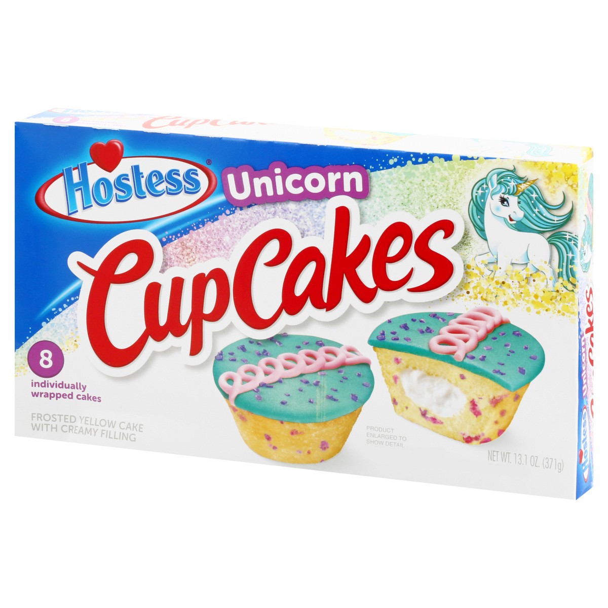 slide 3 of 9, HOSTESS Unicorn Cupcakes, Creamy Filling, 8 Count , 13.1 oz, 13.1 oz