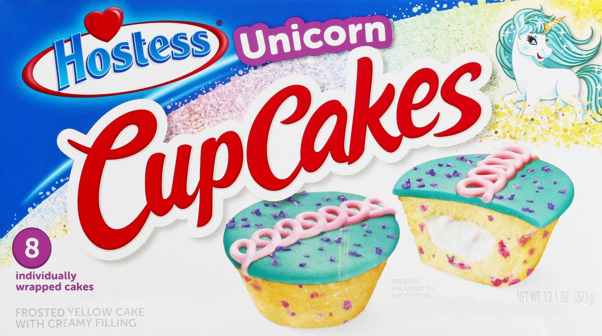 slide 9 of 9, HOSTESS Unicorn Cupcakes, Creamy Filling, 8 Count , 13.1 oz, 13.1 oz